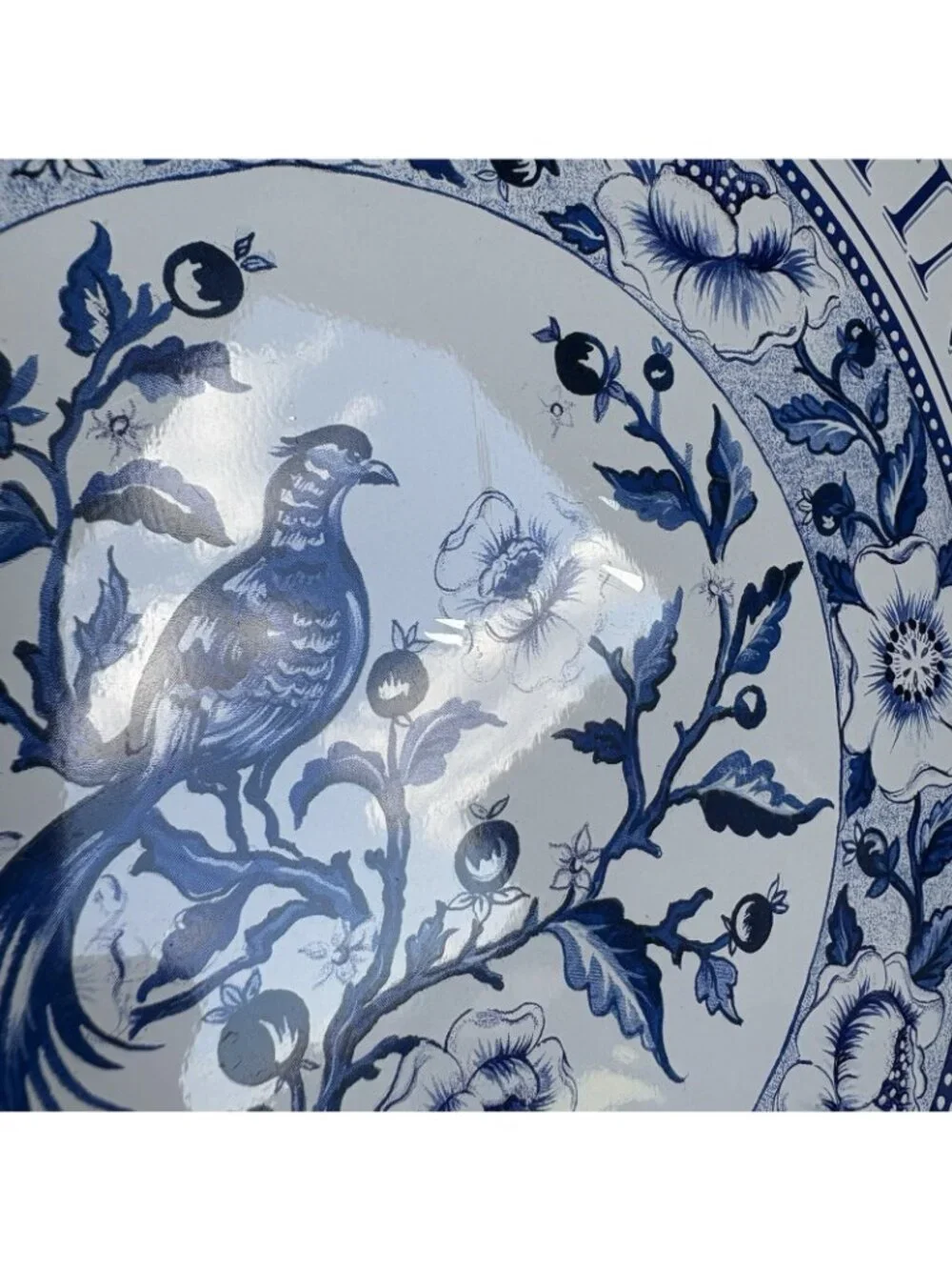 Indigo Blue Victorian Tin Plates, Set of 4, Restoration Hardware, Original Tin